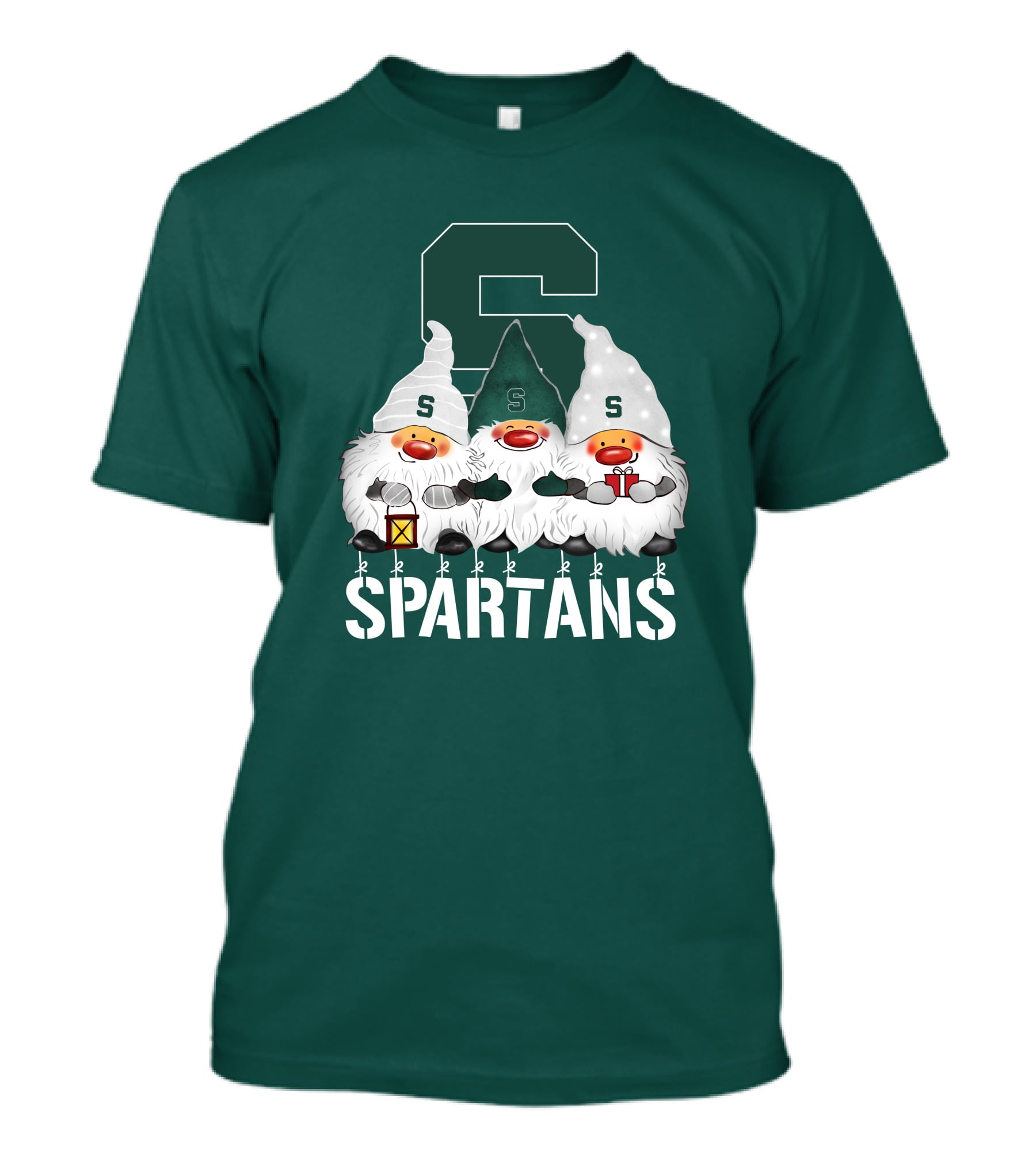 Michigan State Spartans Christmas Gnomes Holiday Celebrations T-Shirt