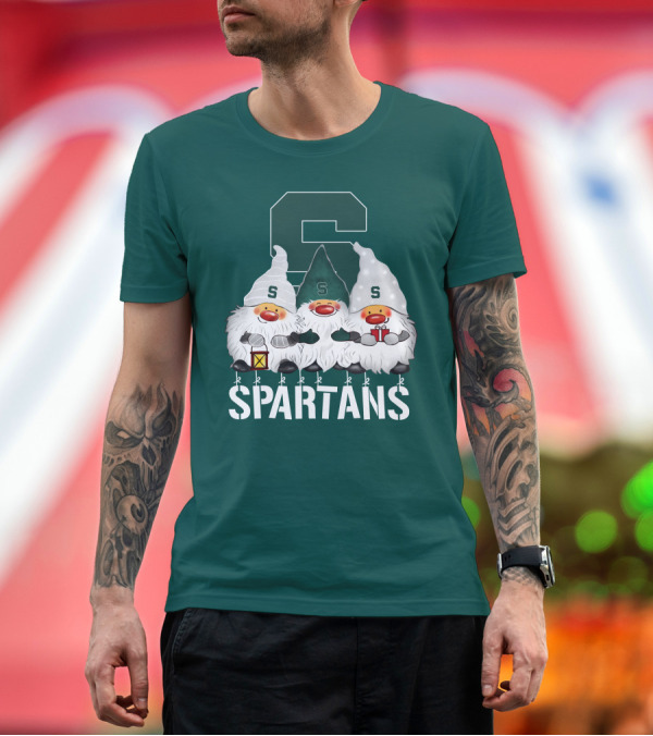 Premium T-Shirt: Michigan State Spartans Christmas Gnomes Holiday Celebrations T-Shirt Michigan State Spartans Christmas Gnomes Holiday Celebrations T-Shirt