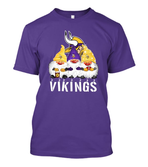 Minnesota Vikings Merry Christmas Happy Holidays Gnomes T-Shirt
