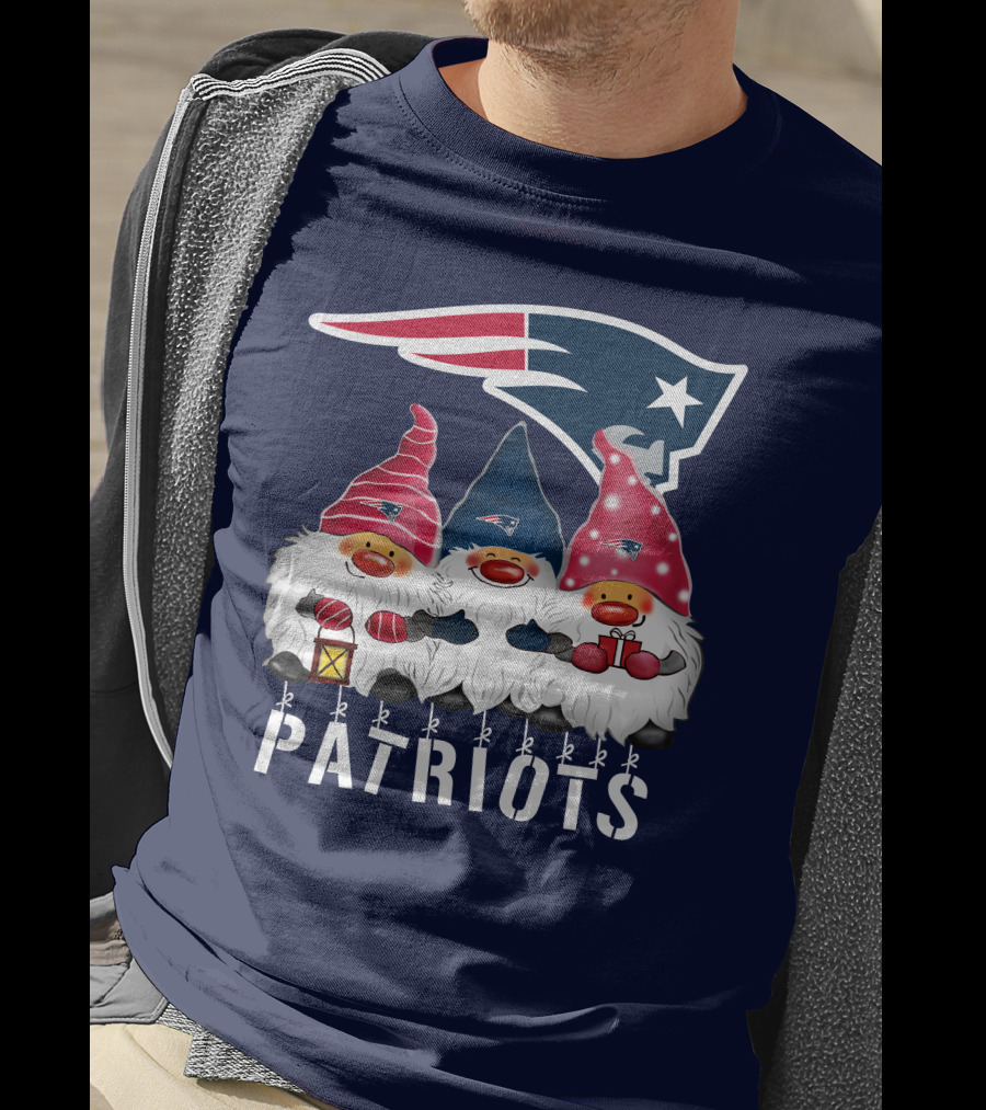 New England Patriots Merry Christmas Happy Holidays Gnomes NFL T-Shirt