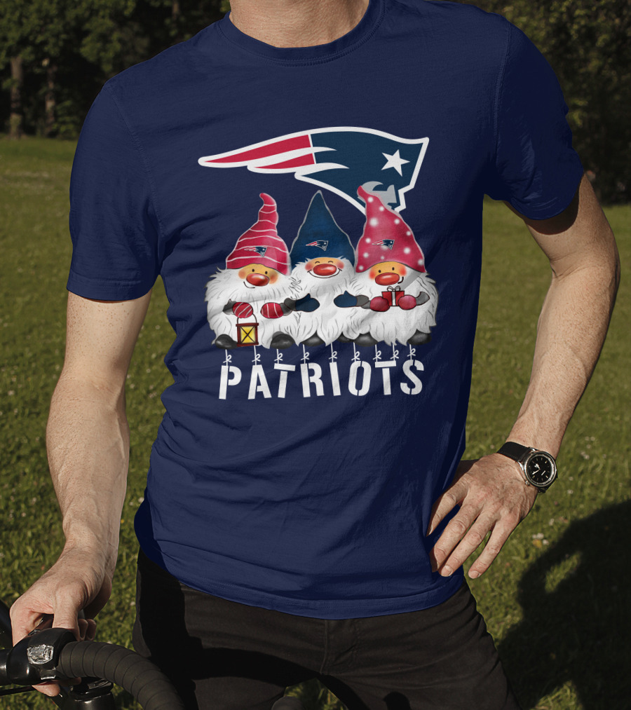 New England Patriots Merry Christmas Happy Holidays Gnomes NFL T-Shirt