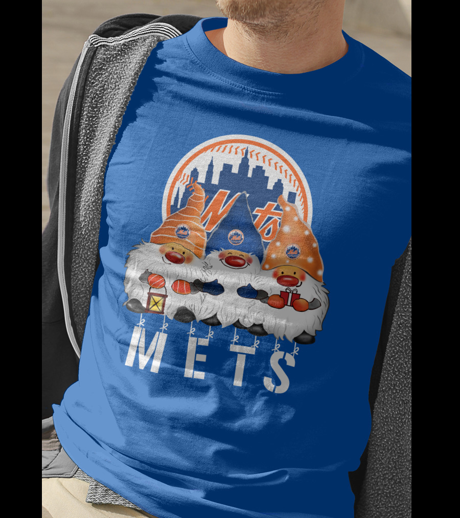 New York Mets Merry Christmas Happy Holidays Gnomes T-Shirt