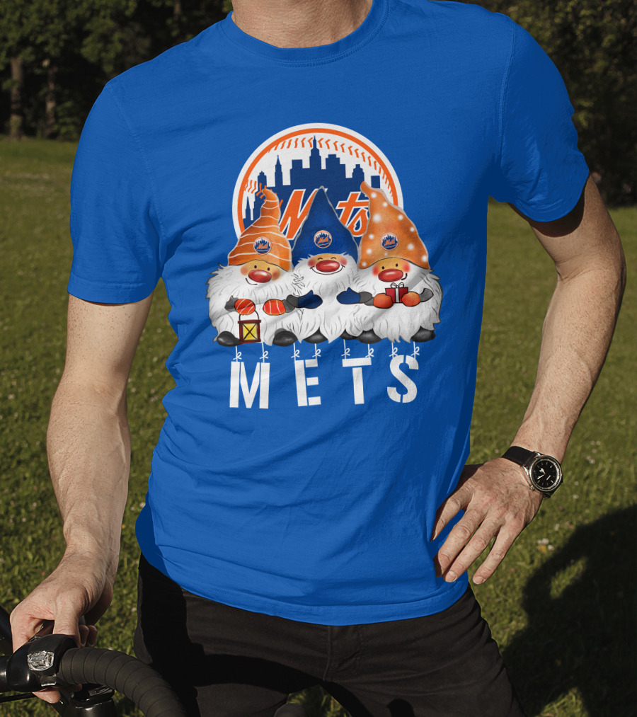 New York Mets Merry Christmas Happy Holidays Gnomes T-Shirt