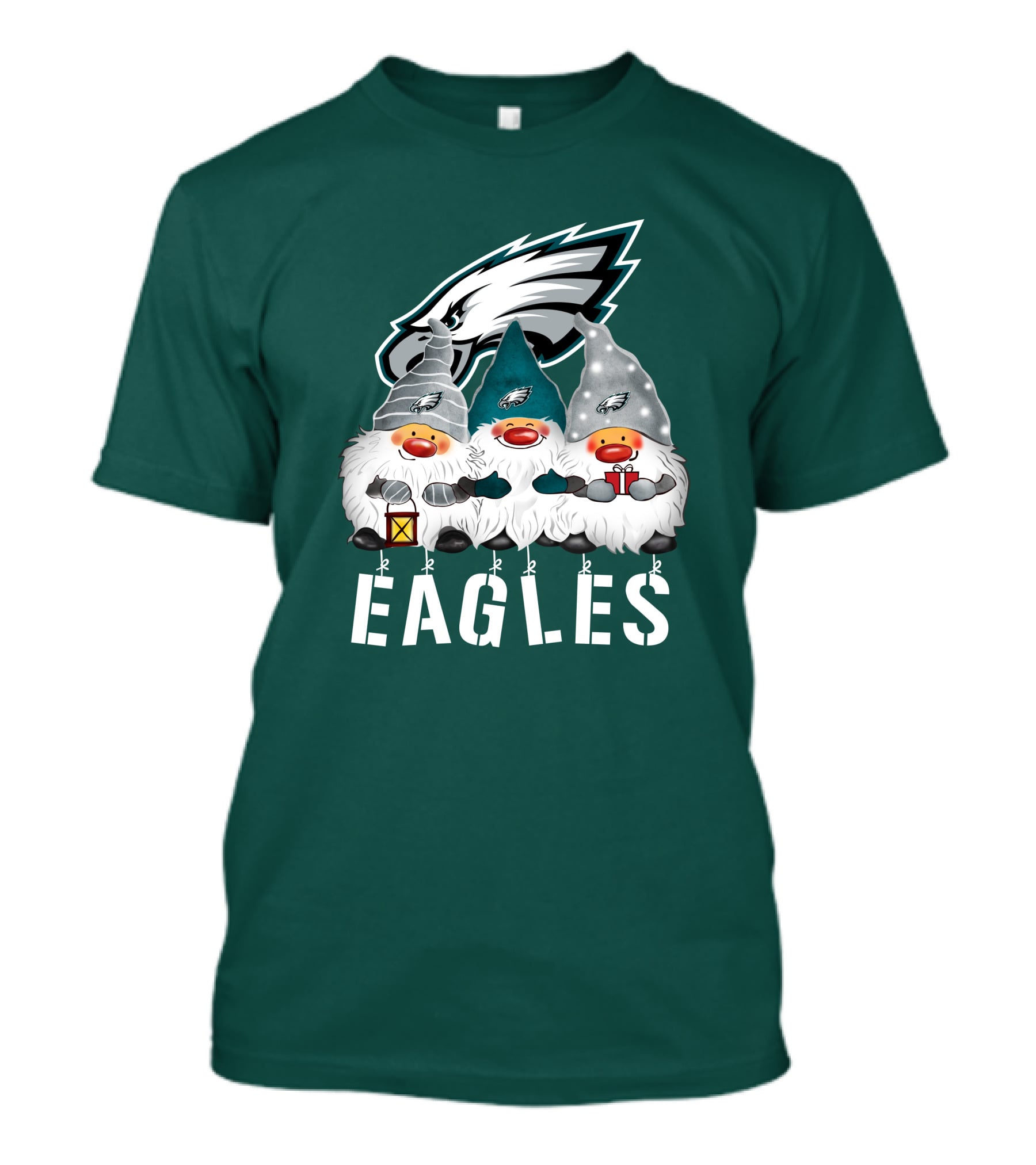 Philadelphia Eagles Christmas Gnomes Happy Holidays T-Shirt