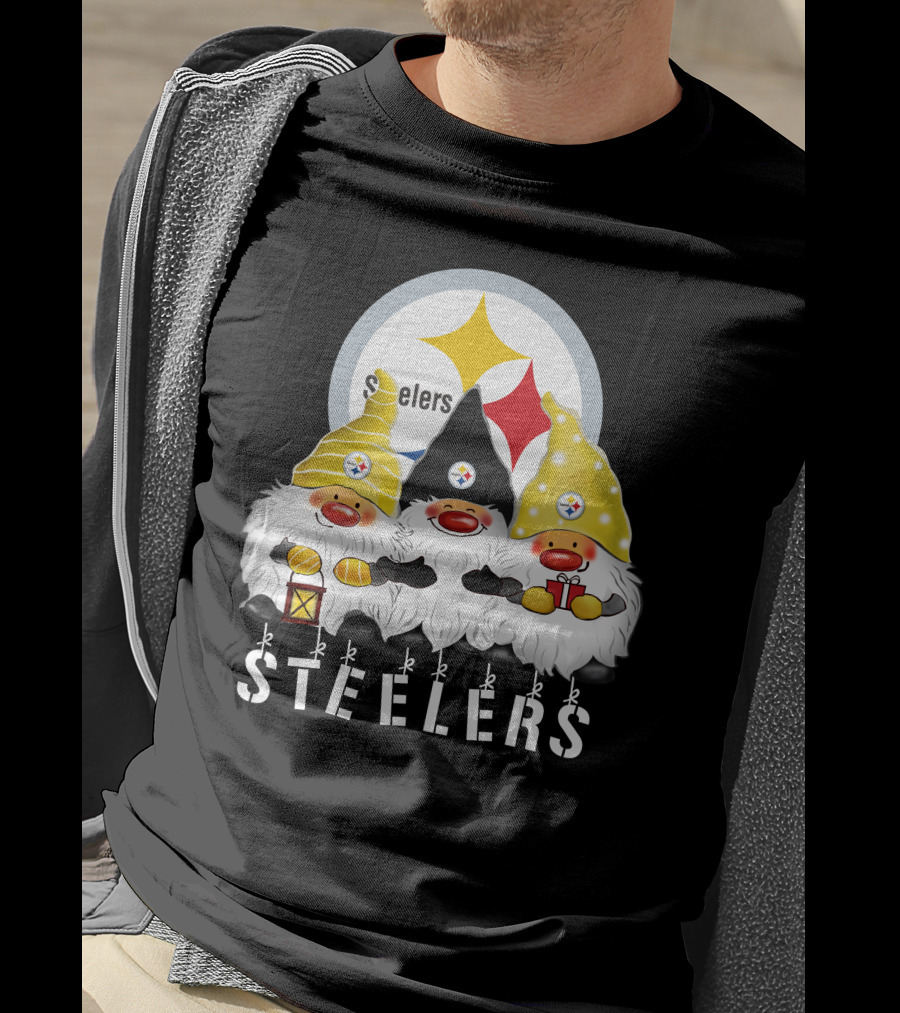 Steelers Merry Christmas Happy Holidays Gnomes T-Shirt