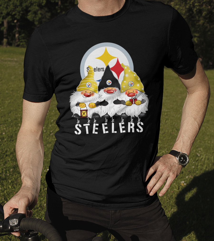Steelers Merry Christmas Happy Holidays Gnomes T-Shirt