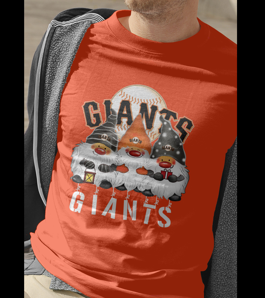 San Francisco Giants Merry Christmas Happy Holidays Giants Gnomes Baseball T-Shirt
