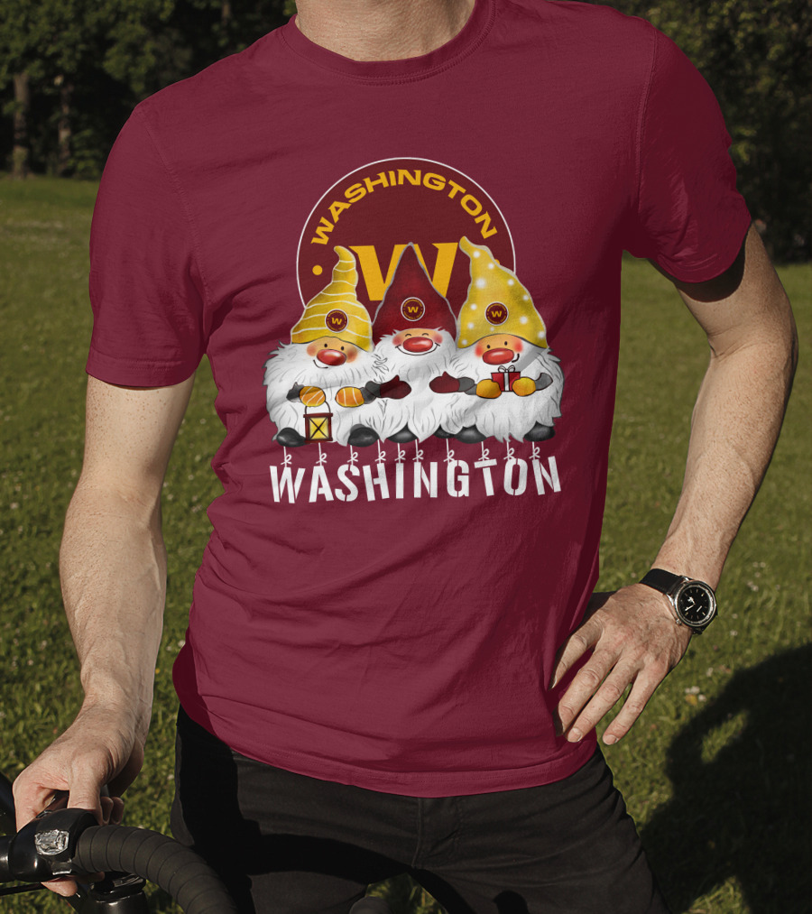 Washington Football Team Christmas Holiday Gnomes W T-Shirt