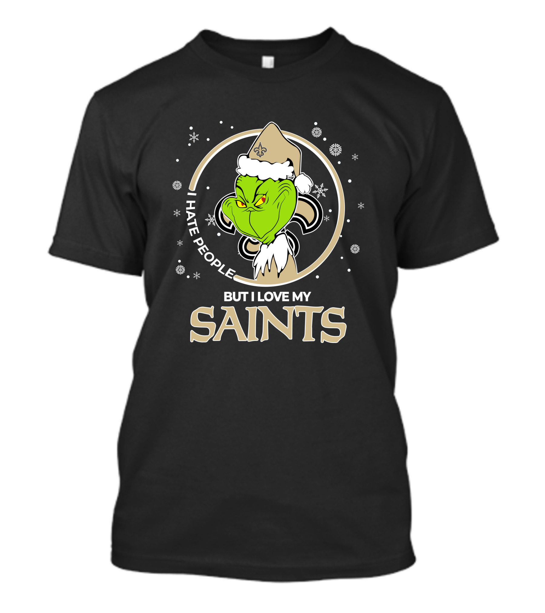Christmas Grinch I Hate People But I Love My New Orleans Saints T-Shirt