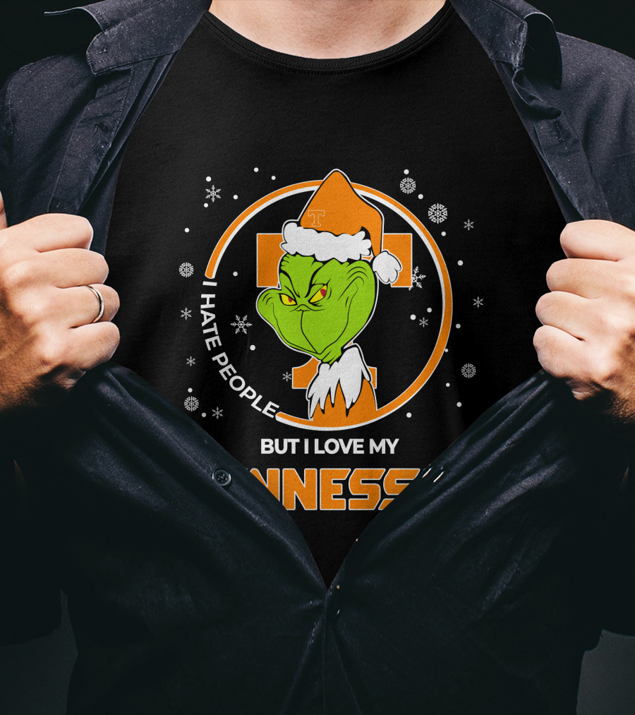 Christmas Grinch Santa I Hate People But I Love My Tennessee T-Shirt