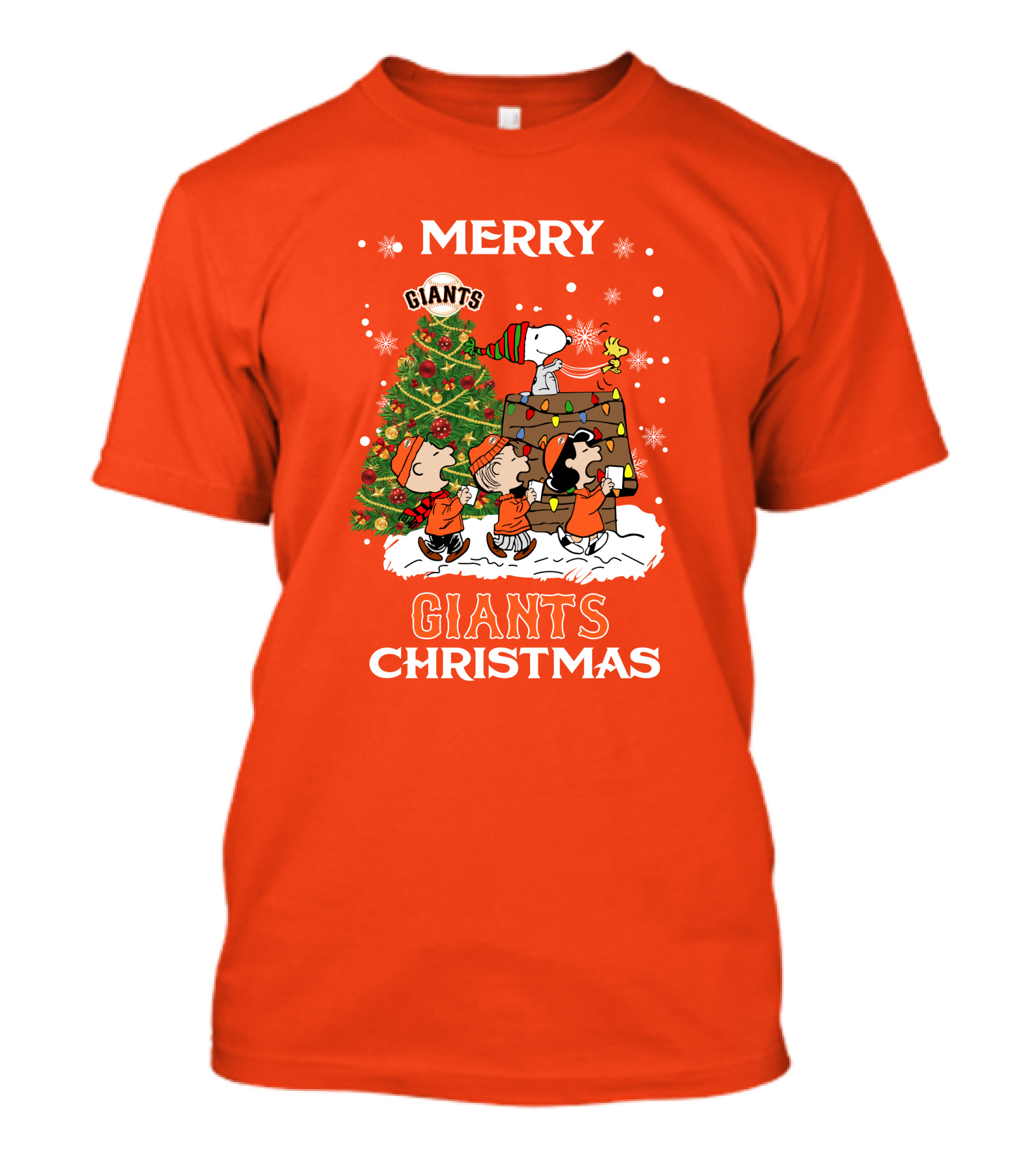 Merry Christmas San Francisco Giants Peanuts Tree T-Shirt