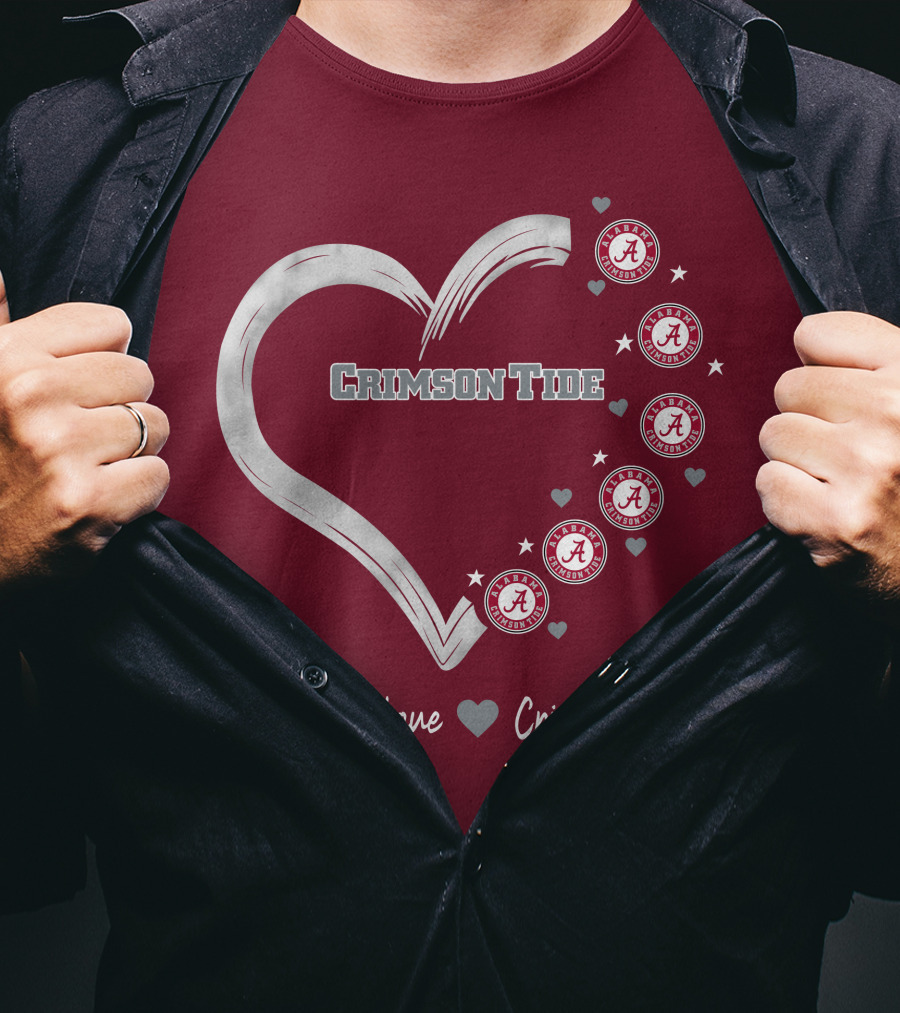 Peace Love Heart Alabama Crimson Tide T-Shirt