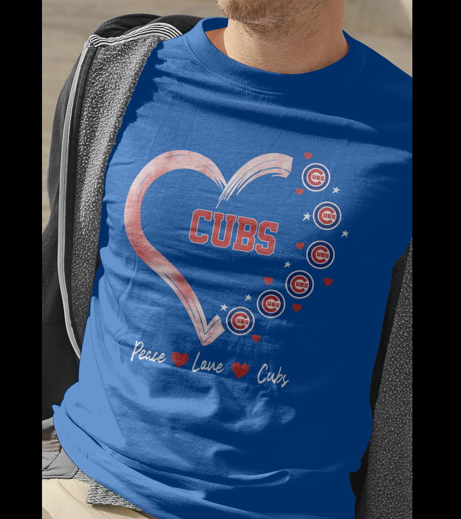 Peace Love Heart Cubs Chicago Cubs T-Shirt