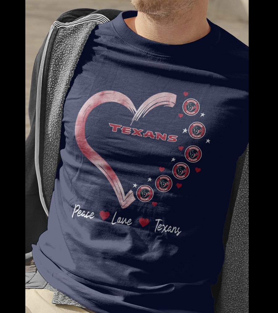 Peace Love Heart Houston Texans T-Shirt