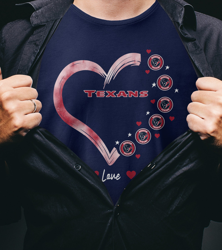 Peace Love Heart Houston Texans T-Shirt