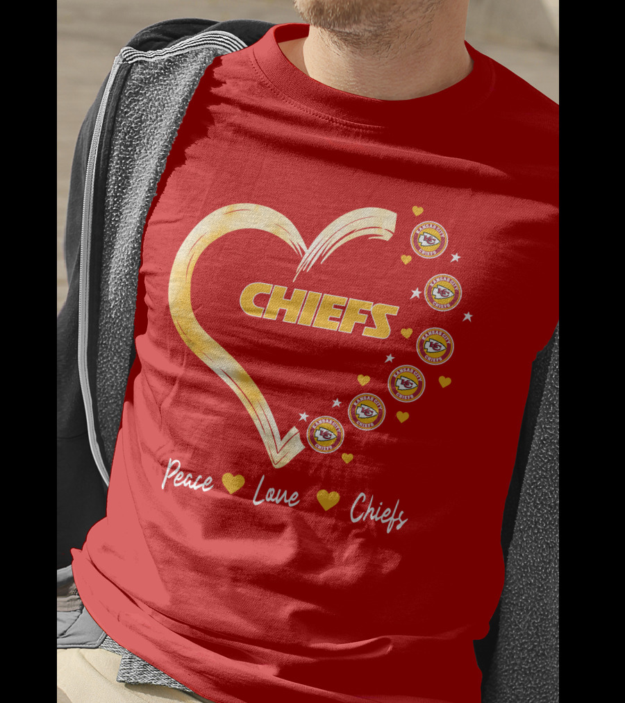 Peace Love Kansas City Chiefs Heart T-Shirt