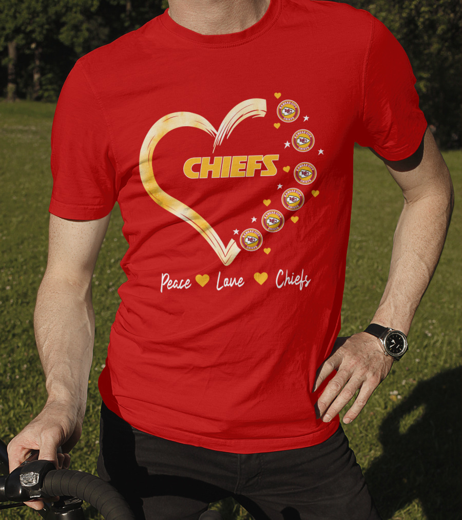 Peace Love Kansas City Chiefs Heart T-Shirt
