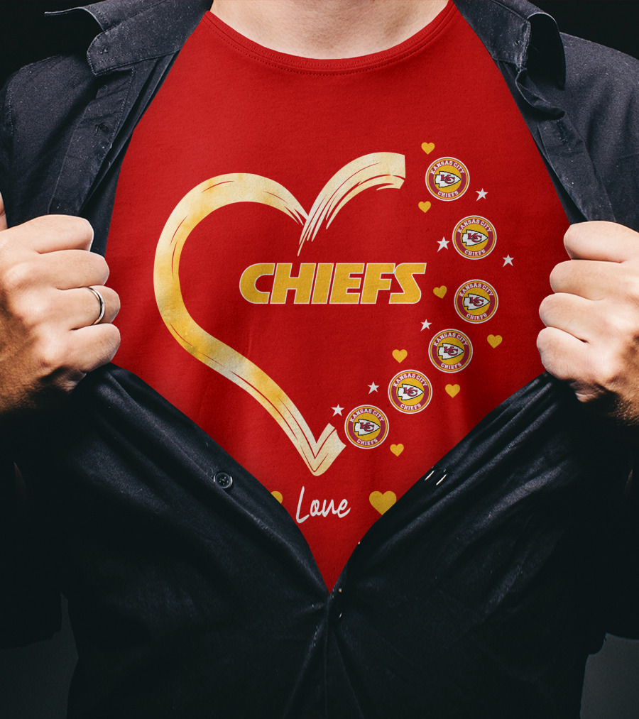 Peace Love Kansas City Chiefs Heart T-Shirt