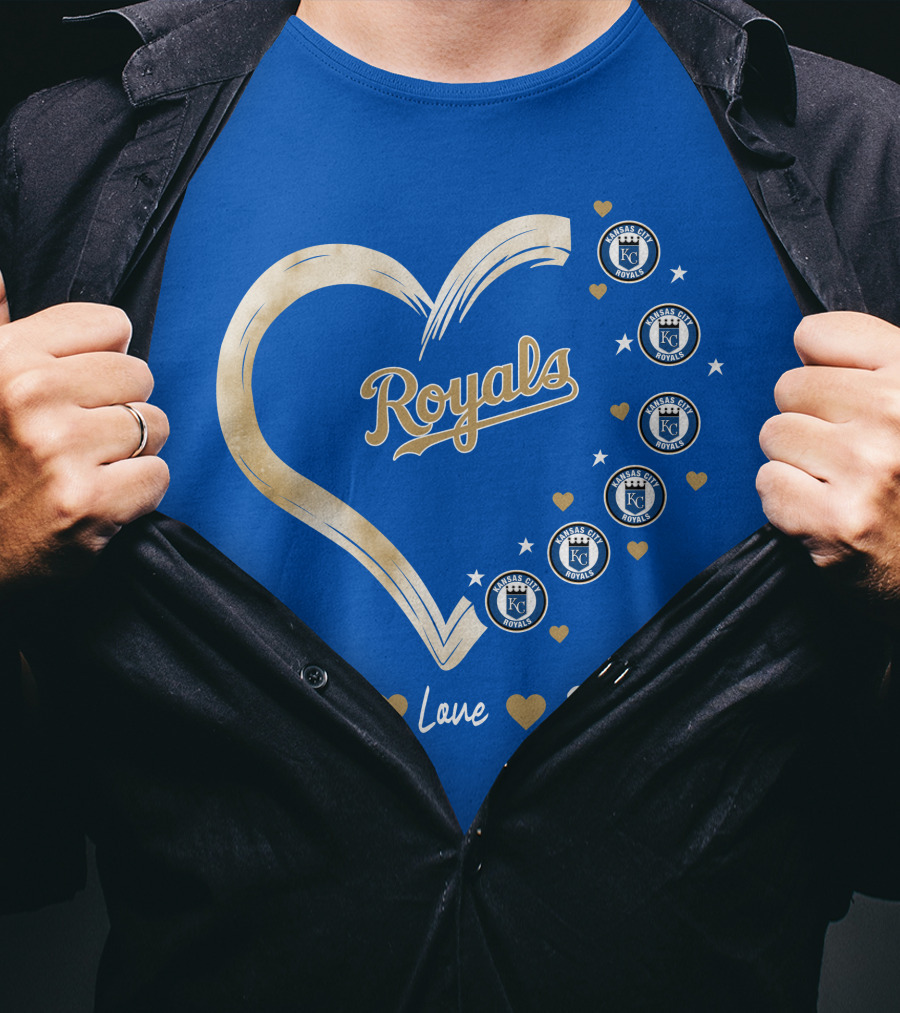 Peace Love Royals Kansas City Royals Heart T-Shirt