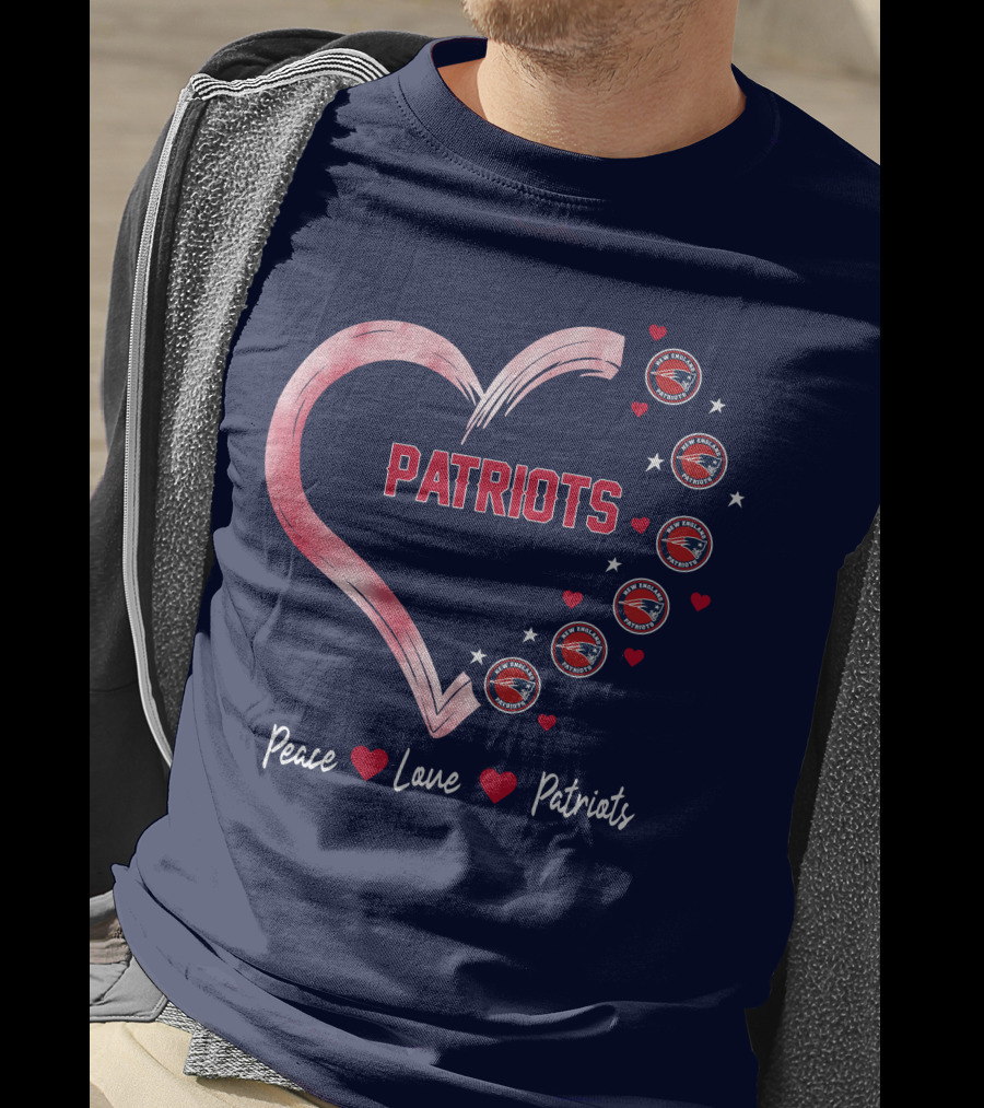 Patriots Peace Love Heart T-Shirt