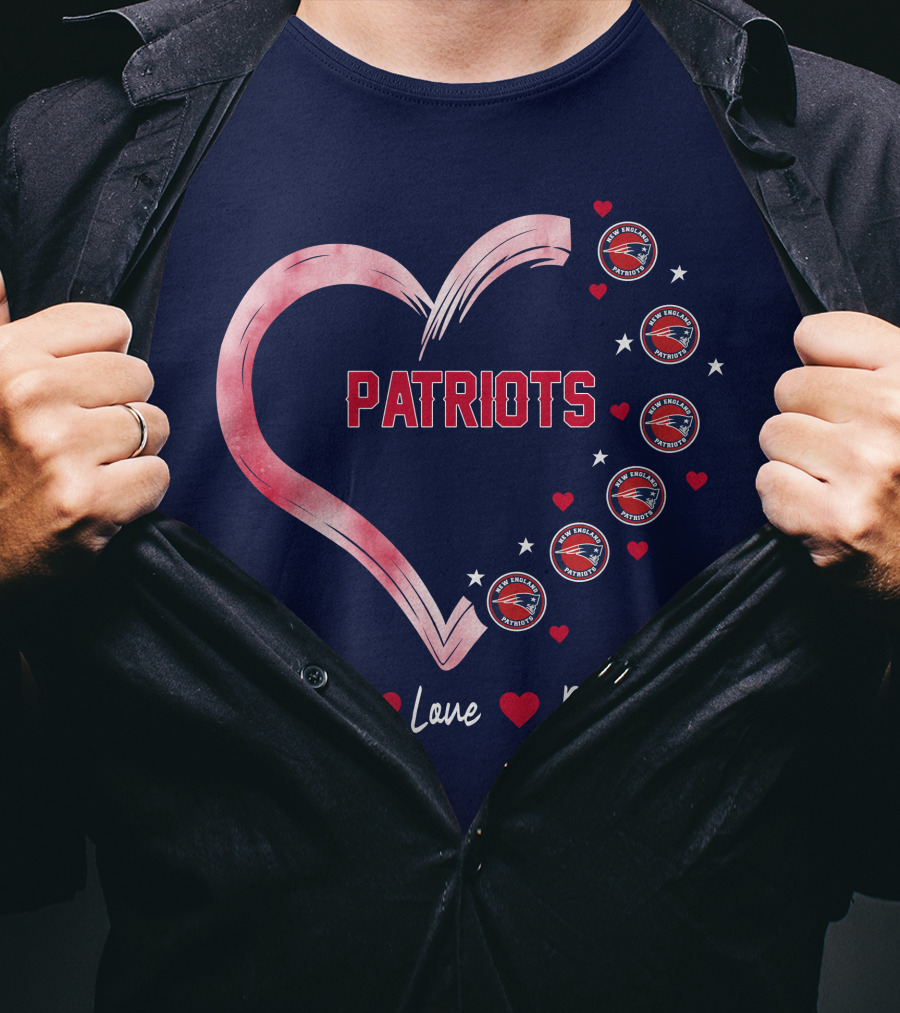 Patriots Peace Love Heart T-Shirt