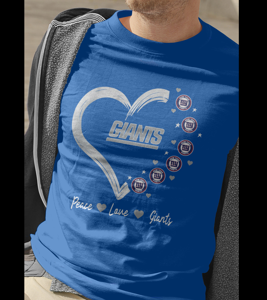 Peace Love Giants New York Giants Heart T-Shirt