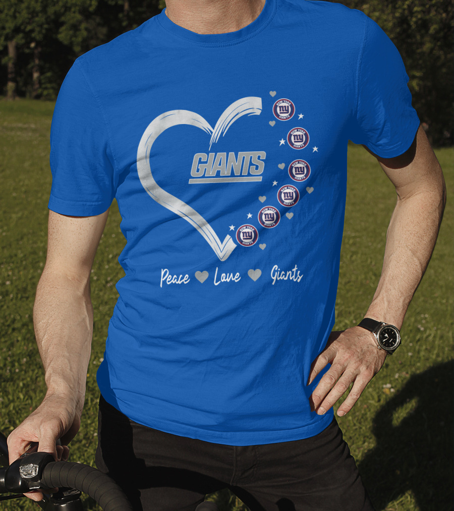 Peace Love Giants New York Giants Heart T-Shirt