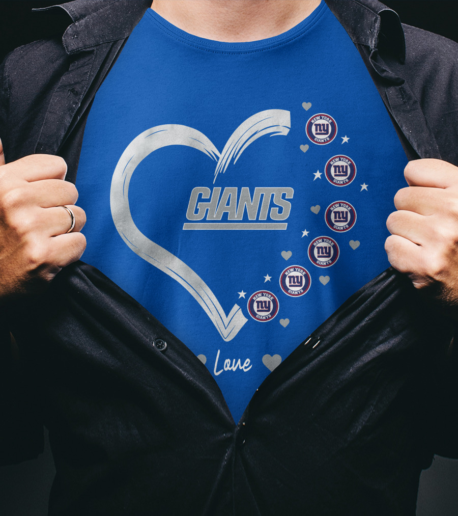 Peace Love Giants New York Giants Heart T-Shirt