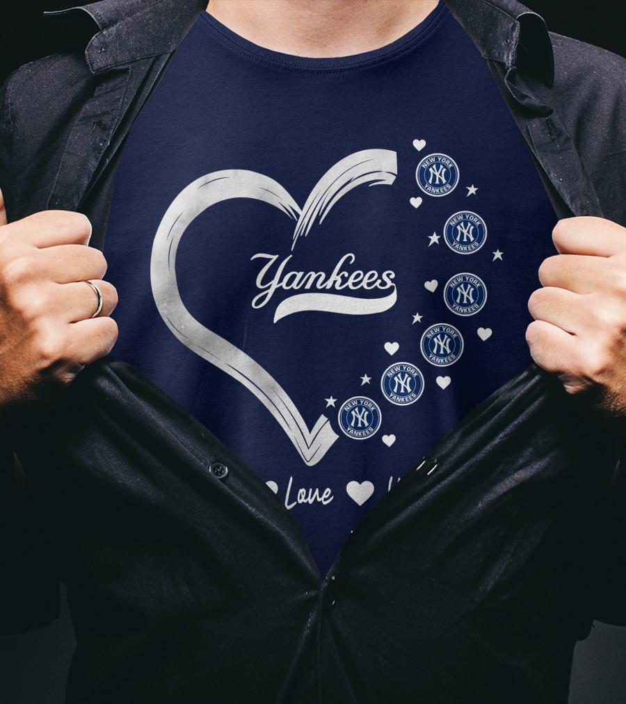 Peace Love Yankees Heart With New York T-Shirt