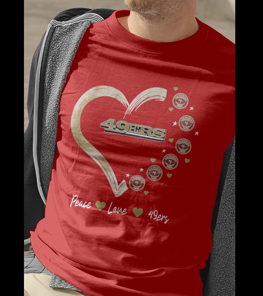 Peace Love Heart San Francisco 49ers Football Team T-Shirt