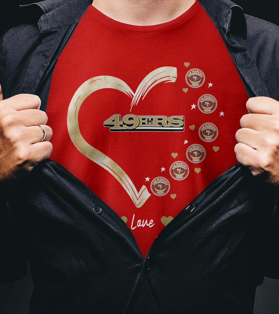 Peace Love Heart San Francisco 49ers Football Team T-Shirt