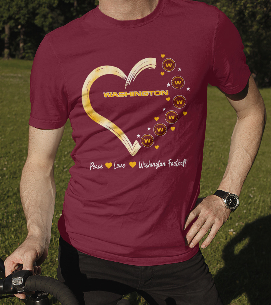 Peace Love Washington Heart And Team Circles T-Shirt