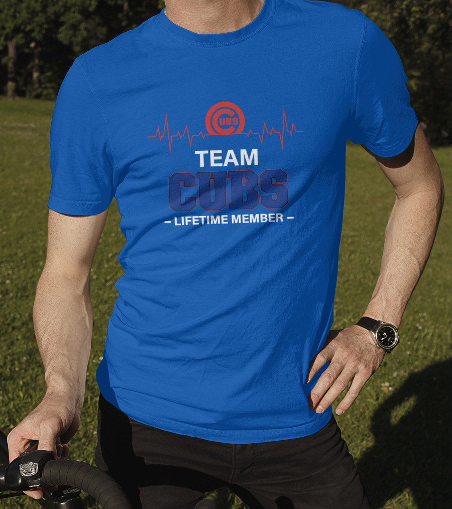 Cubs Team Lifetime Member With Heartbeat T-Shirt