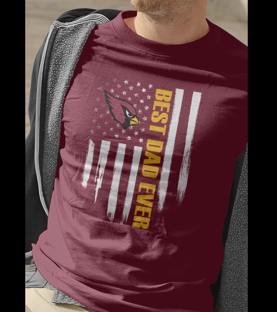 Arizona Cardinals Flag Best Dad Ever T-Shirt
