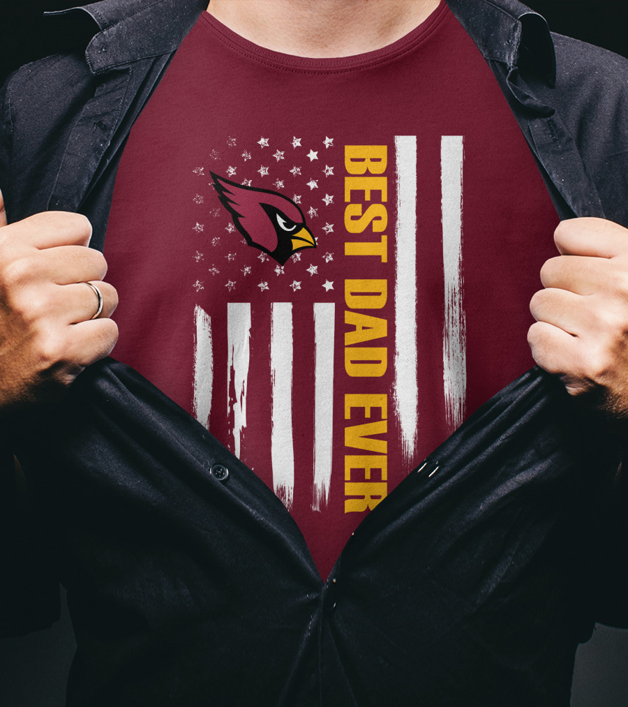Arizona Cardinals Flag Best Dad Ever T-Shirt