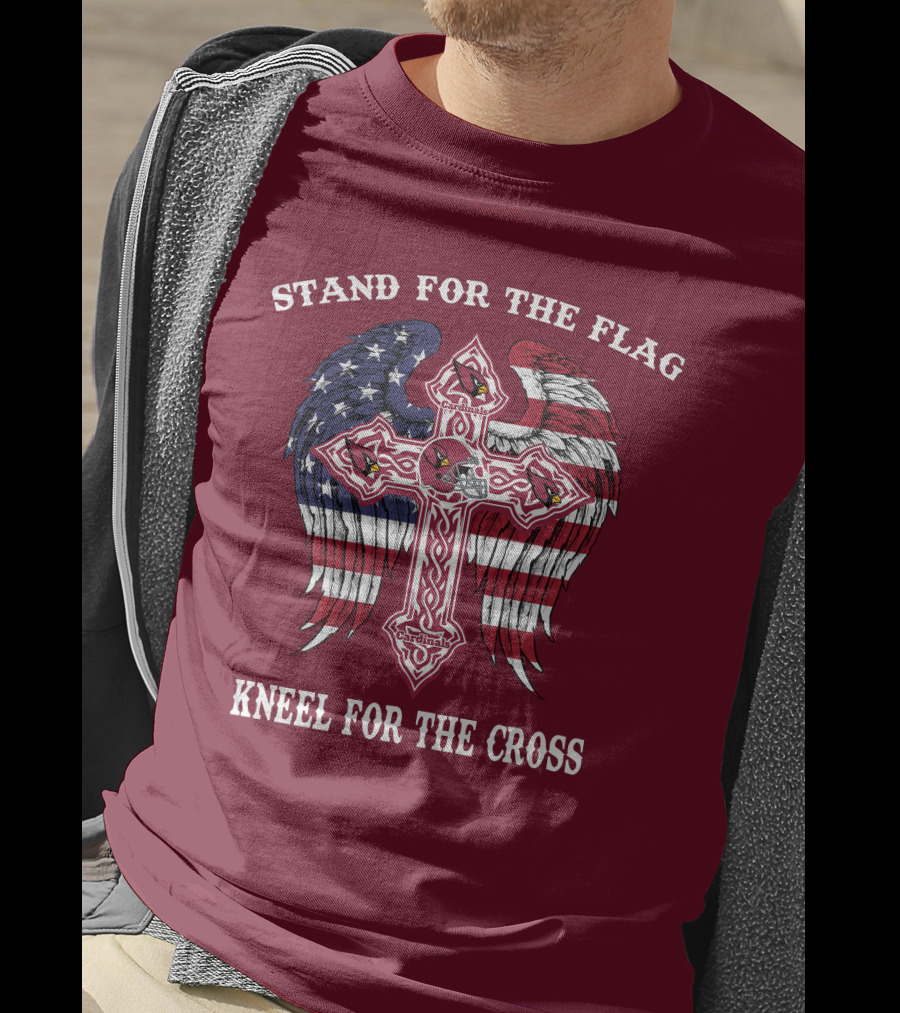 Stand For The Flag Kneel For The Cross Arizona Cardinals Flag Cross T-Shirt