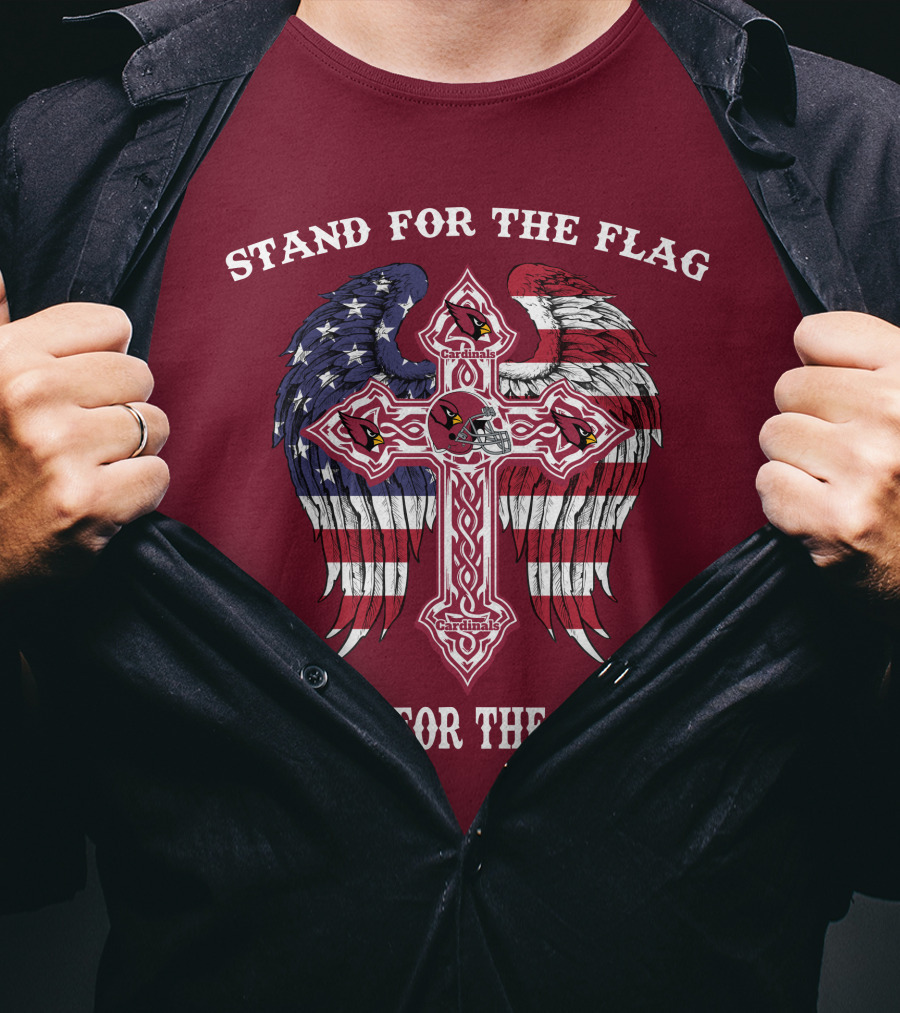 Stand For The Flag Kneel For The Cross Arizona Cardinals Flag Cross T-Shirt