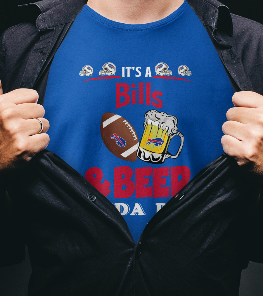 Buffalo Bills Football Helmet And Beer Mug Kind Of Day T-Shirt