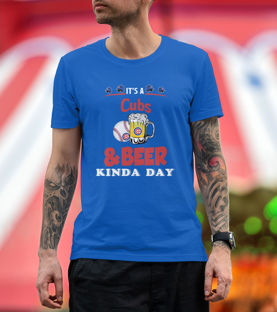 Cubs and Beer Kinda Day with Chicago Cubs Baseball and Mug T-Shirt