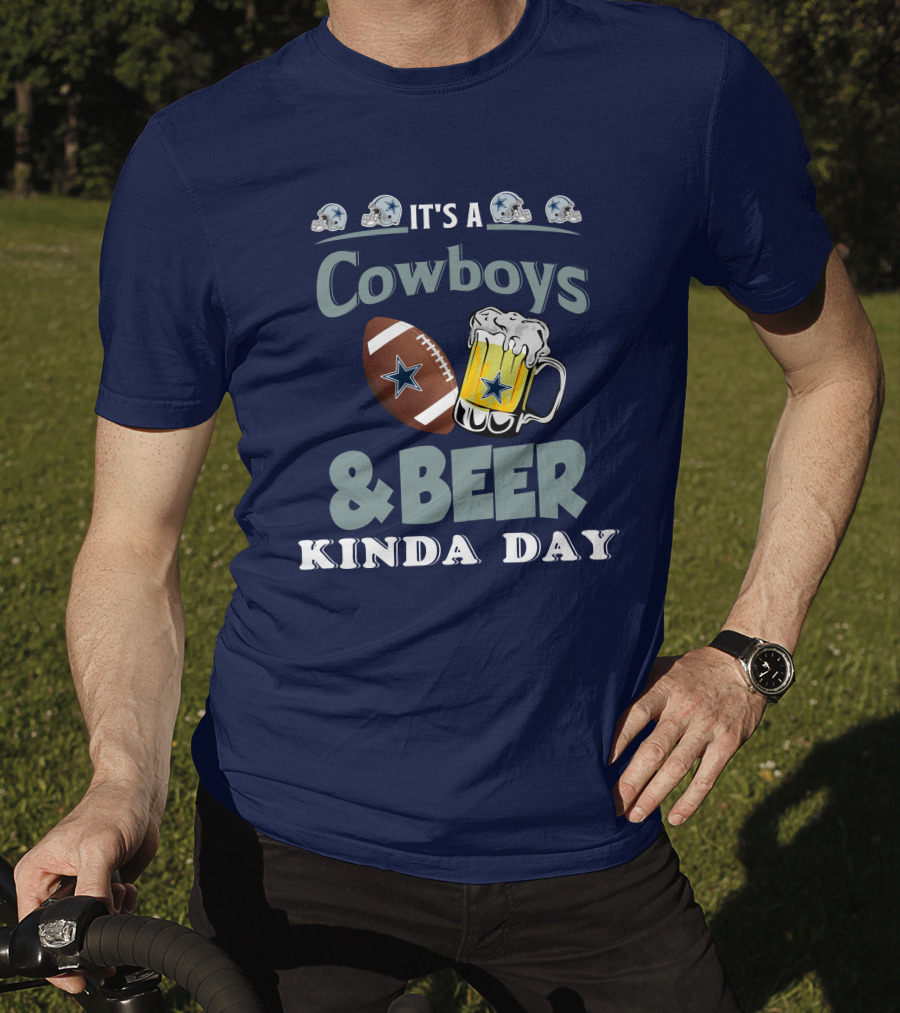 Dallas Cowboys Football Beer Kinda Day Football Helmet Star Mug T-Shirt