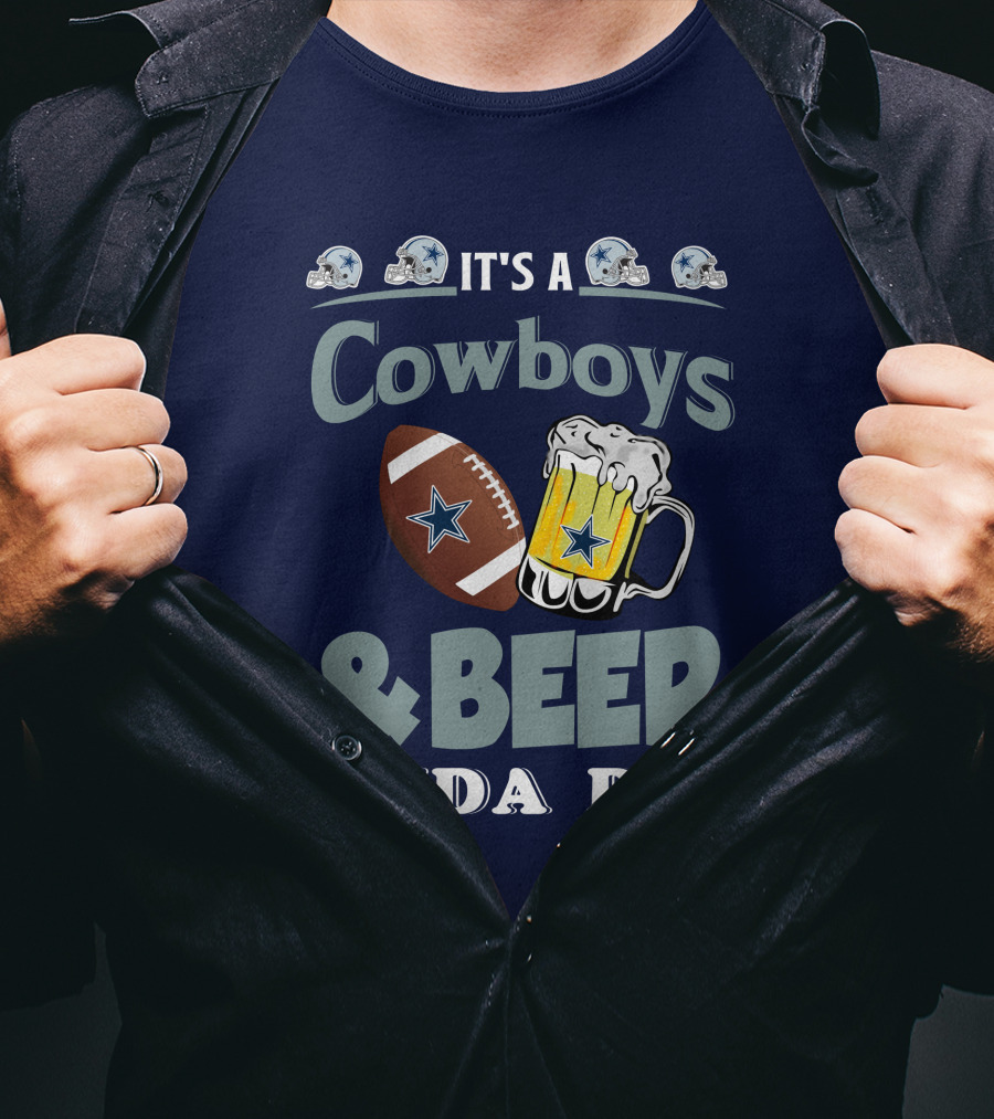 Dallas Cowboys Football Beer Kinda Day Football Helmet Star Mug T-Shirt