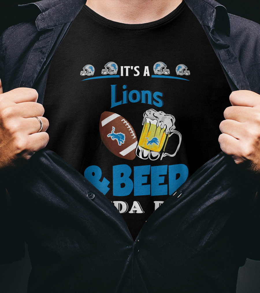Detroit Lions Football And Beer Celebration Day T-Shirt