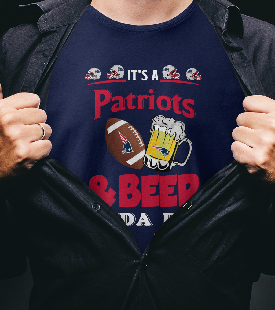 New England Patriots Football And Beer Celebration Day T-Shirt