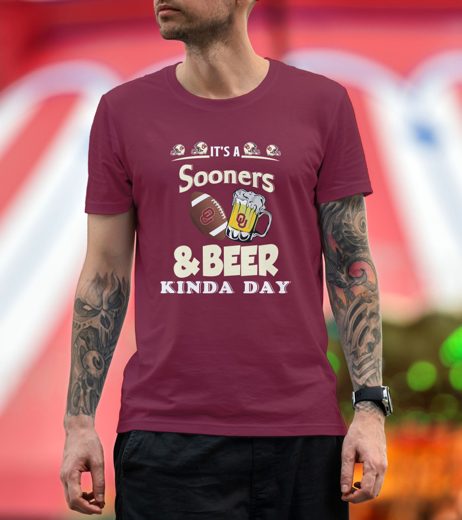 Oklahoma Sooners Football and Beer Kinda Day T-Shirt