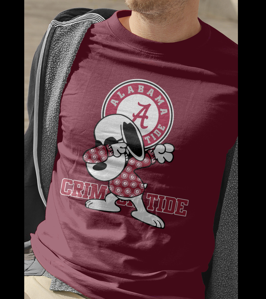 Alabama Crimson Tide Snoopy Dabbing Football Fan Spirit T-Shirt