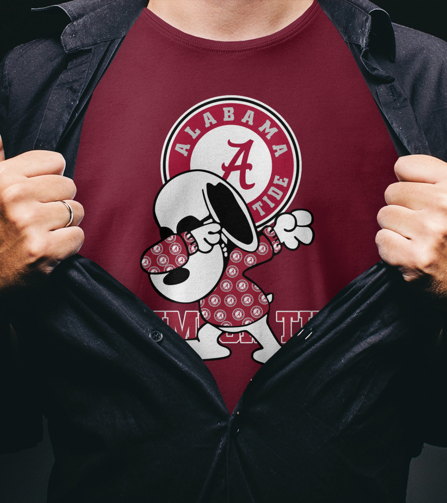 Alabama Crimson Tide Snoopy Dabbing Football Fan Spirit T-Shirt