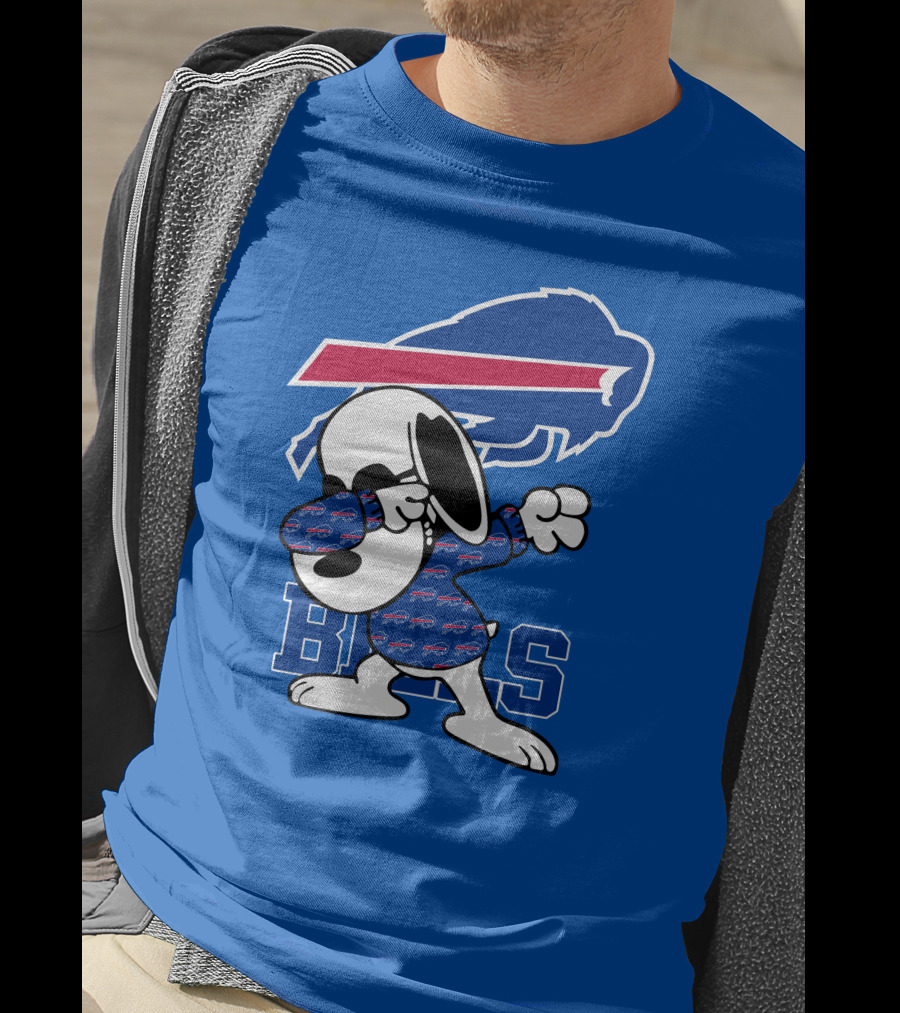 Buffalo Bills Snoopy Dabbing Bills Logo Football T-Shirt