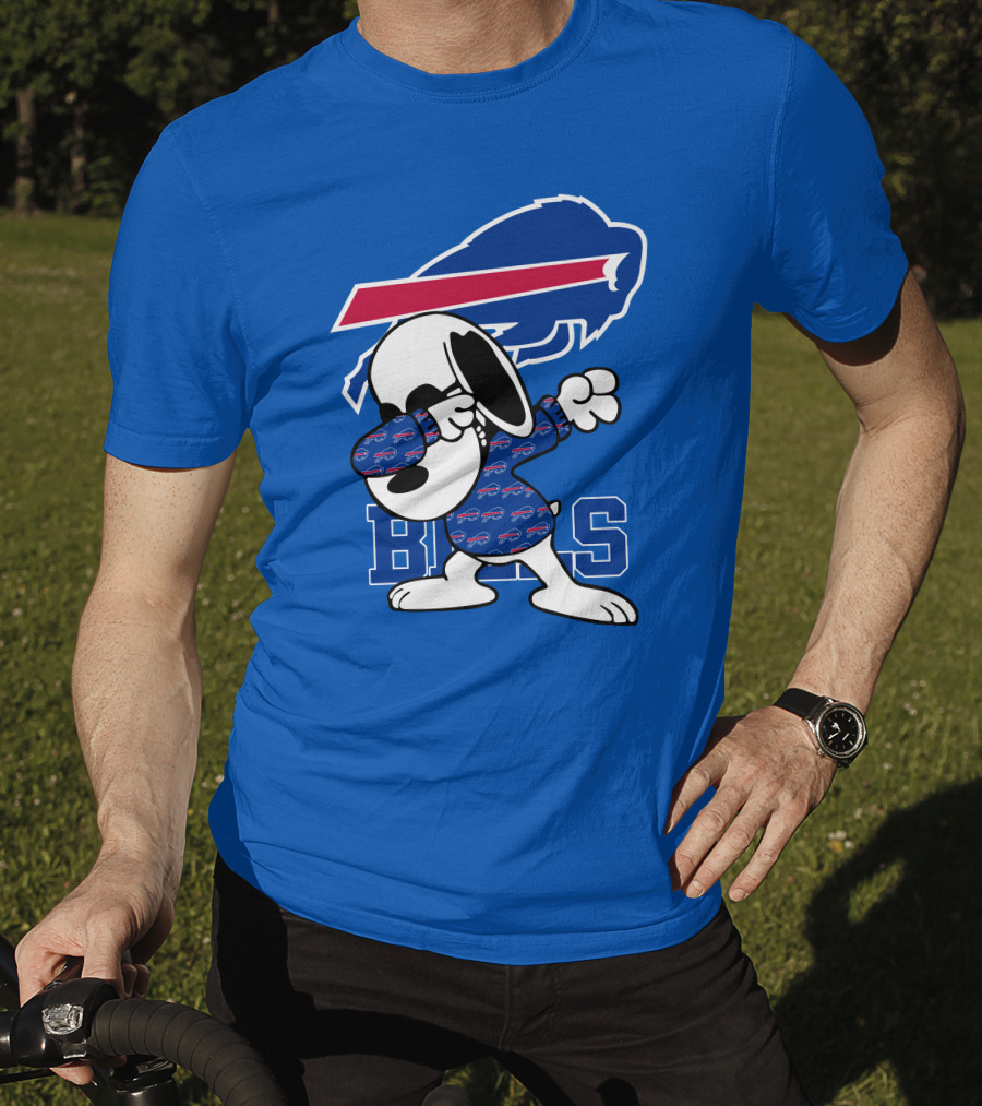 Buffalo Bills Snoopy Dabbing Bills Logo Football T-Shirt