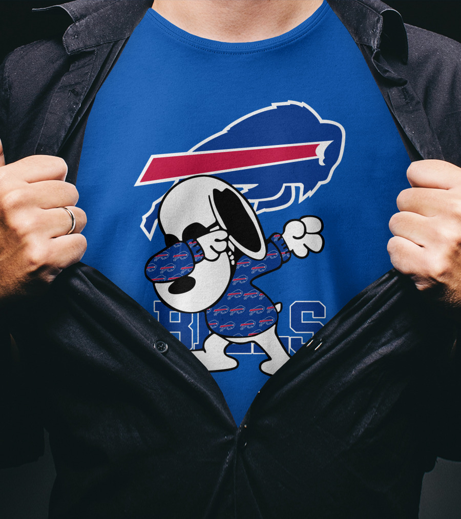 Buffalo Bills Snoopy Dabbing Bills Logo Football T-Shirt
