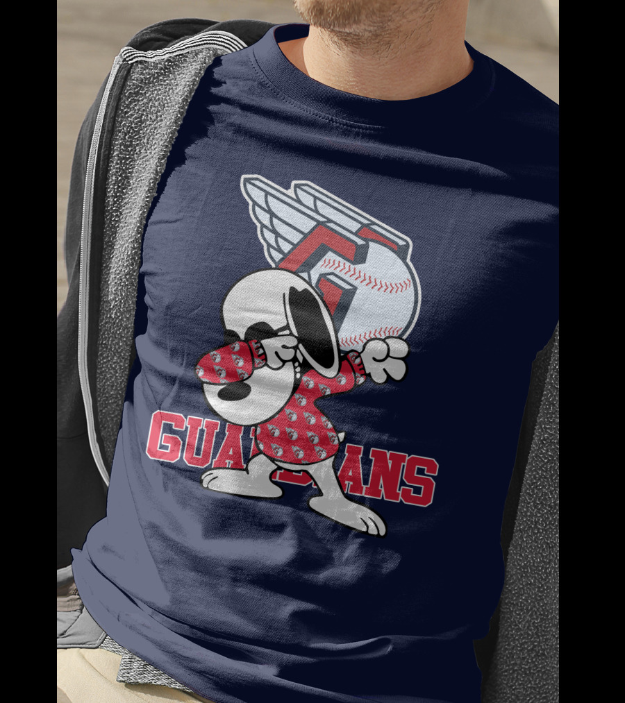 Cleveland Guardians Snoopy Dabbing Baseball T-Shirt